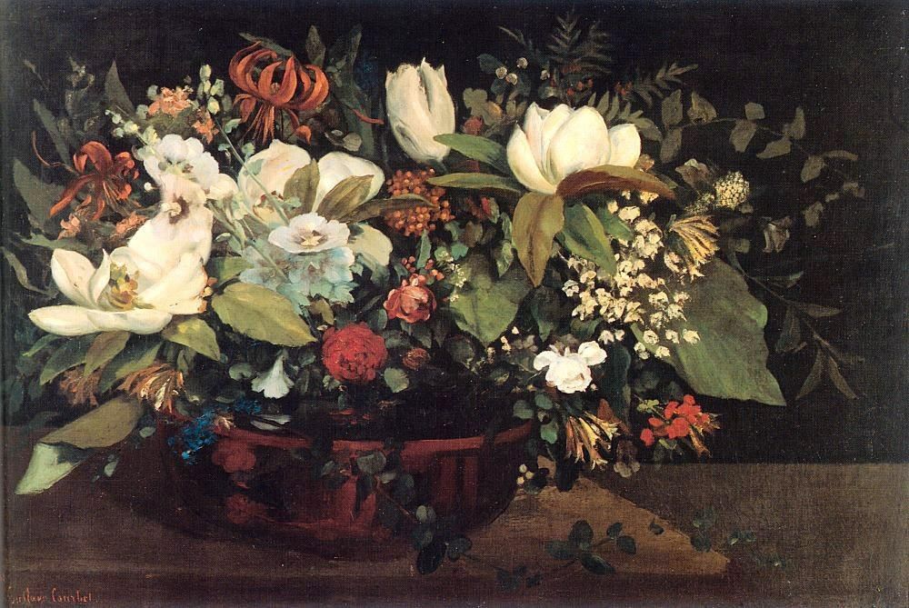 Gustave Courbet Basket of Flowers